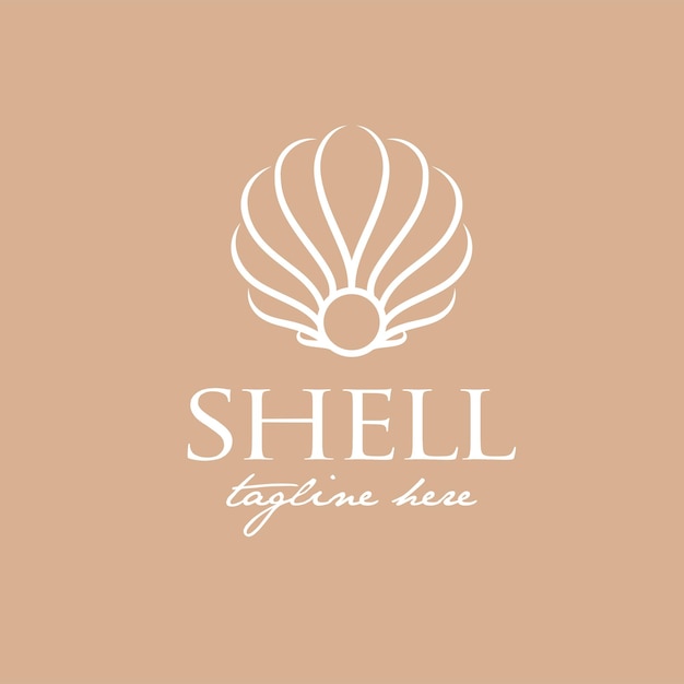 Design del logo di lusso per shell, adatto per logo di bellezza, salone, gioielli e moda fashion