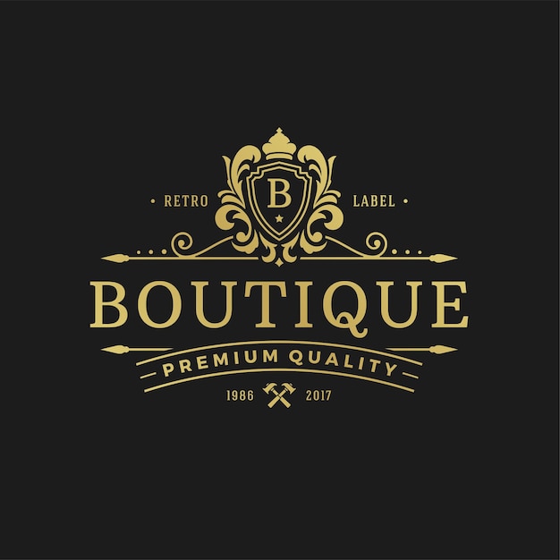 Premium Vector | Luxury logo design template . victorian vignettes ...