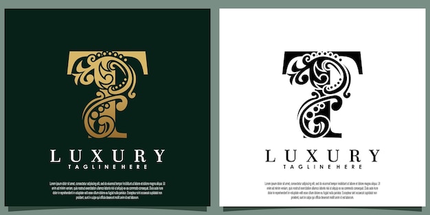 Luxury logo design with initial letter T