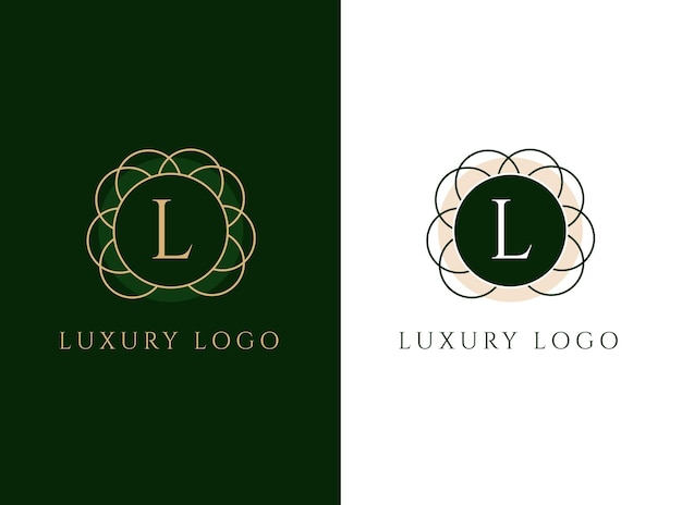 Design del logo di lusso con la lettera l.