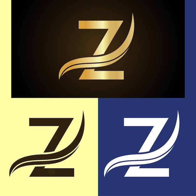 モノグラム文字 Z の豪華なロゴデザイン