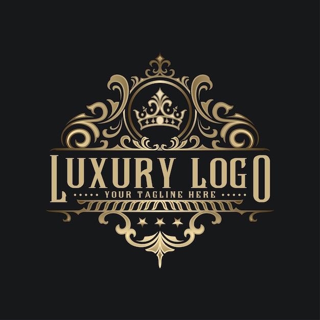 luxury logo design with ornamental elements, for jewelry or restaurants, fashion, beauty products, c