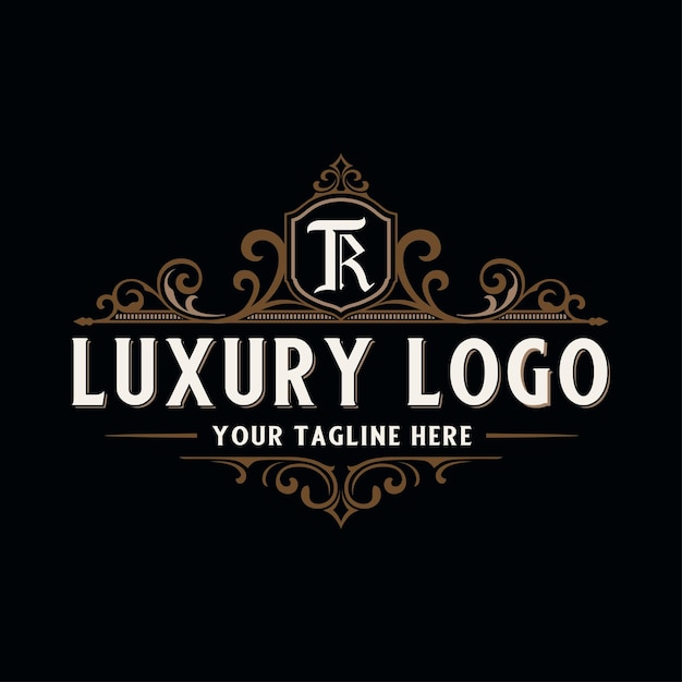 luxury logo design with ornamental elements, for jewelry or restaurants, fashion, beauty products, c