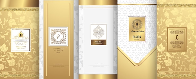 Luxury logo and gold packaging design