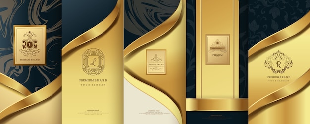 Vector luxury logo gold packaging