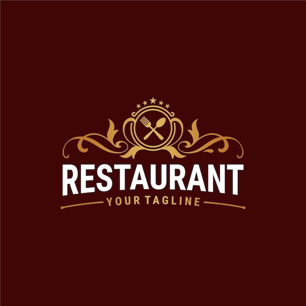 Logo di lusso per cibo e bevande del ristorante