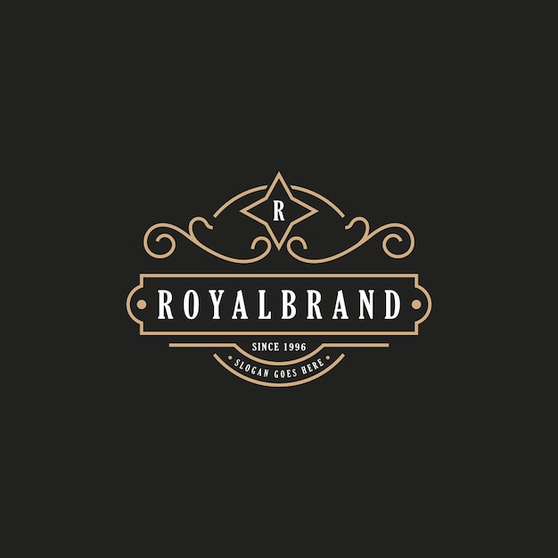 Vector luxury logo template flourishes calligraphic elegant ornament lines identity for restaurant royalty boutique cafe hotel heraldic jewelry fashion and other vector illustration vector