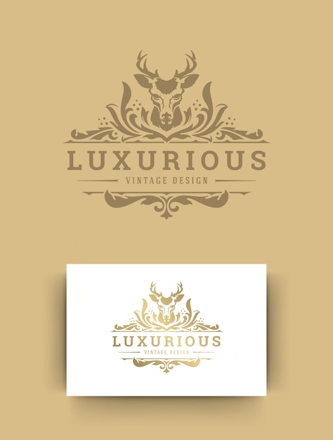 Luxury logo template  illustration vintage style.