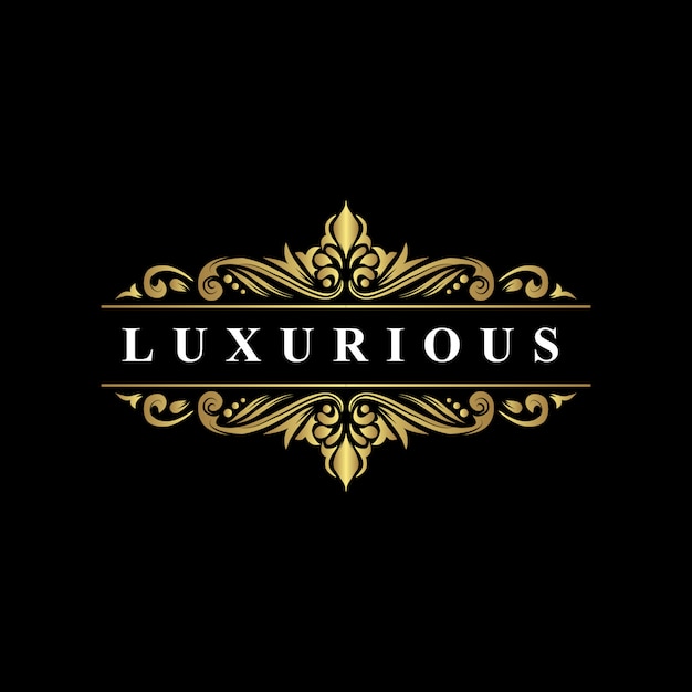 Vector luxury logo template, luxury flourish style