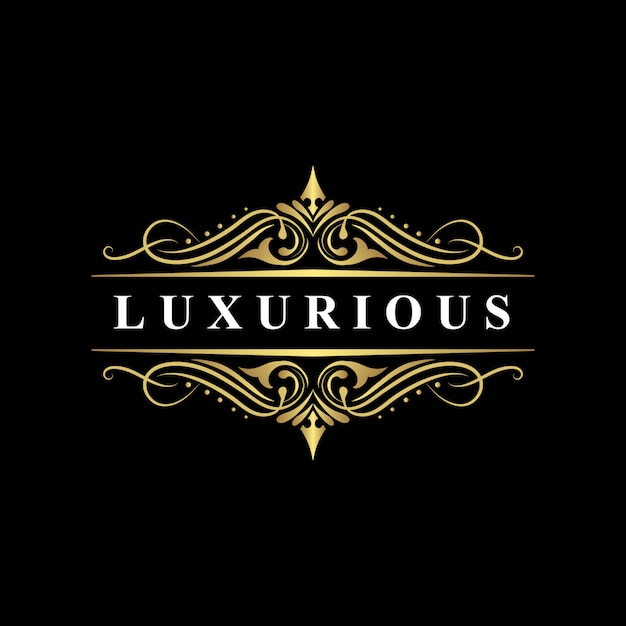 Vector luxury logo template, luxury flourish style