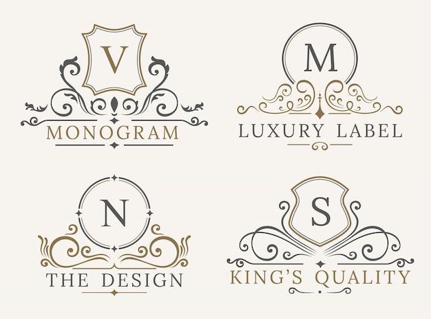 Luxury logo template. shield business sign for signboard