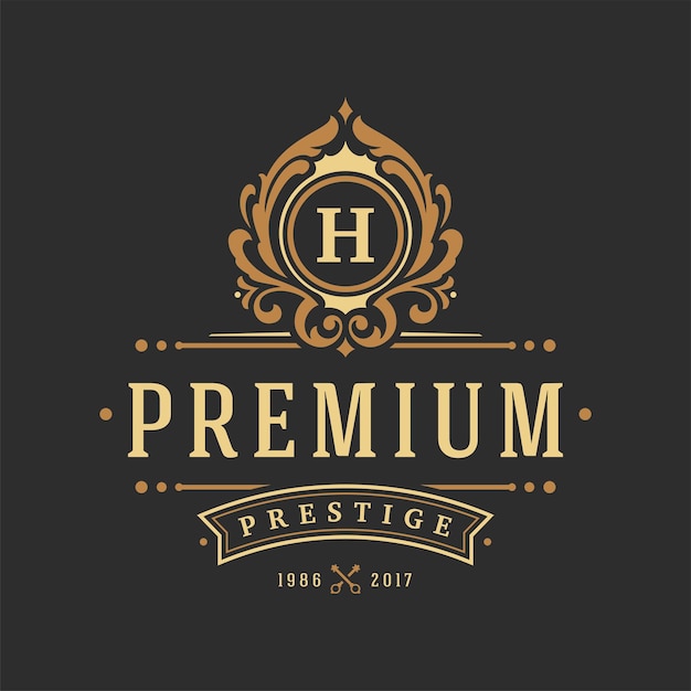 Vector luxury logo template vector object for logotype or badge design