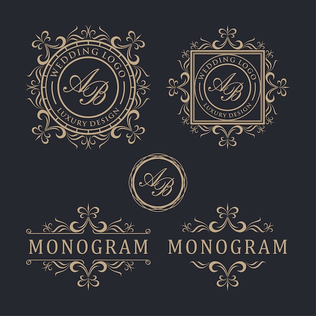 Vector luxury logo for wedding