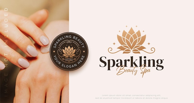 Luxury lotus flower beauty spa logo design