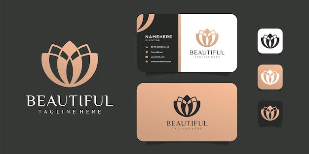 Luxury lotus flower logo template.