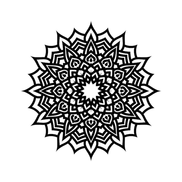 Stile artistico mandala fiore di loto di lusso con vettore di disegno di sfondo creativo a colori in bianco e nero