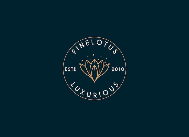 Vector luxury lotus flowers logo jewelry logo design