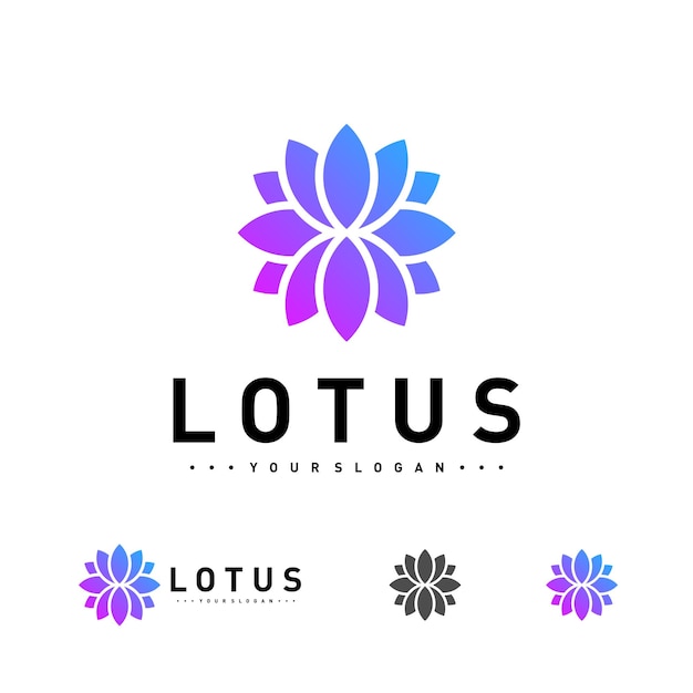 Modello vettoriale per il design del logo lotus di lusso icona del concetto del logo del fiore di loto simbolo creativo