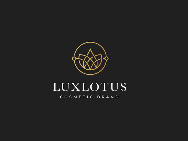 Образец логотипа luxury lotus и редактируемый