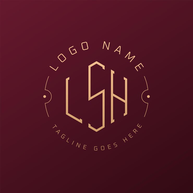 Vector luxury lsh logo design elegant letter lsh monogram logo minimalistisch polygon lsh logo ontwerp template