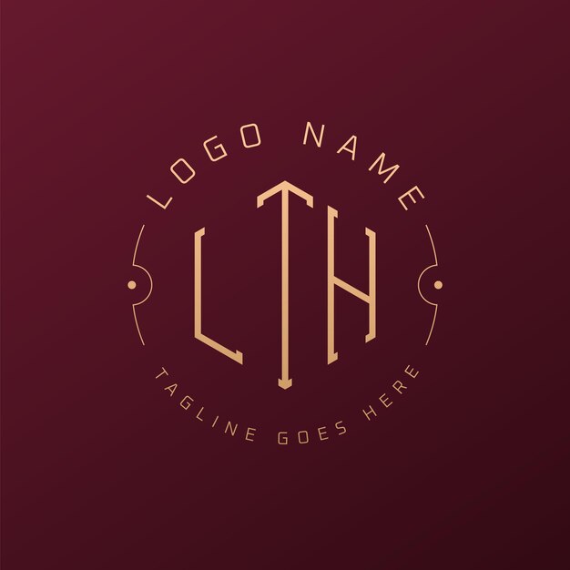 Luxury LTH Logo Design Elegant Letter LTH Monogram Logo Minimalist Polygon LTH Logo Design Template
