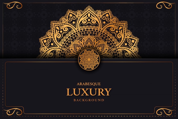 Vector luxury mandala arabesque background golden