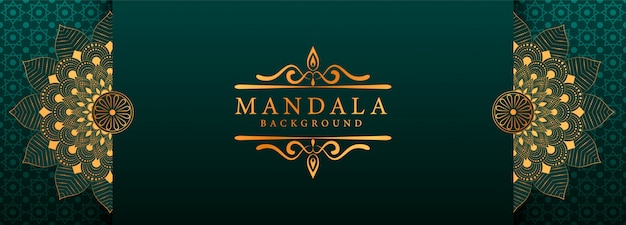 Luxury mandala arabesque web banner style background