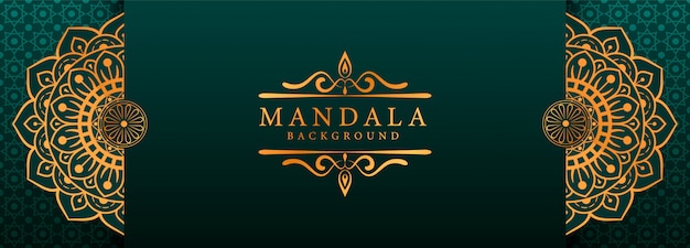 Роскошный mandala arabesque веб-баннер стиль фона