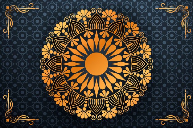 Luxury mandala art with background arabic islamic style