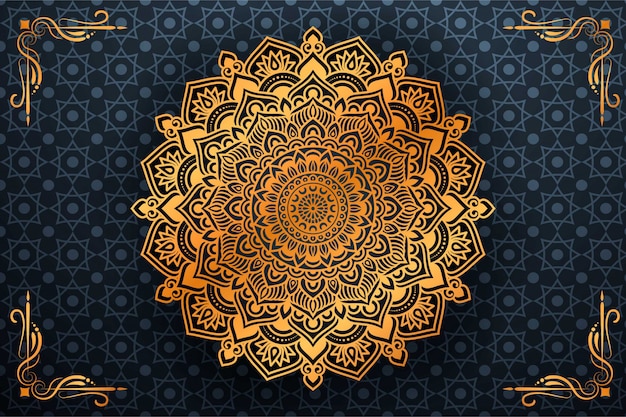 Luxury mandala art with background arabic islamic style