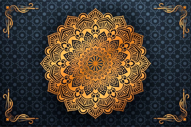 Роскошное искусство мандалы с фоном арабский исламский стиль