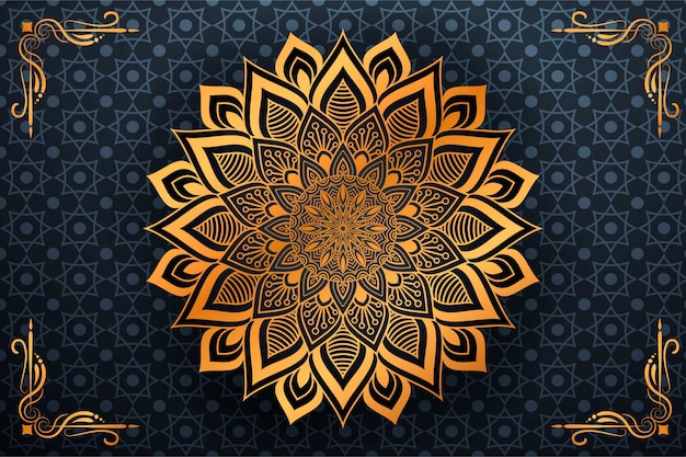 Luxury mandala art with background arabic islamic style