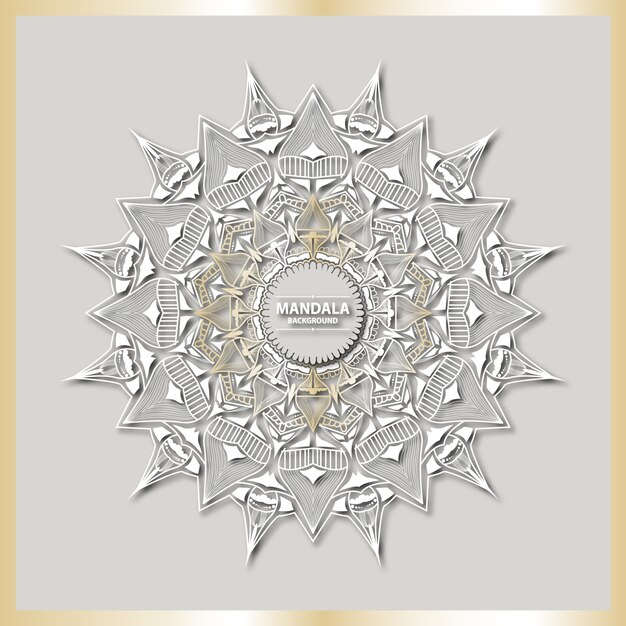 Luxury mandala art with golden arabesque background 