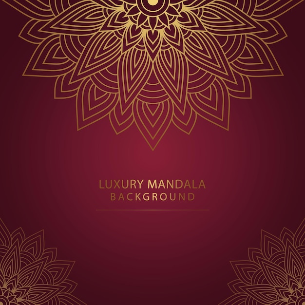 Luxury mandala background decorative background with red colour background