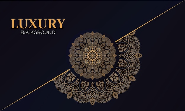 Luxury mandala background design in gold color vector