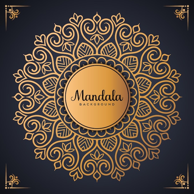 Luxury mandala background design in gold color