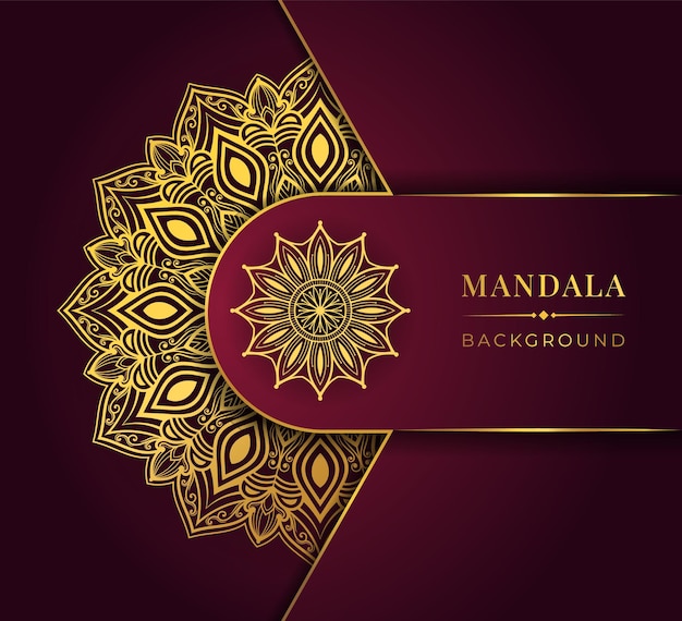 Luxury mandala background design in golden color