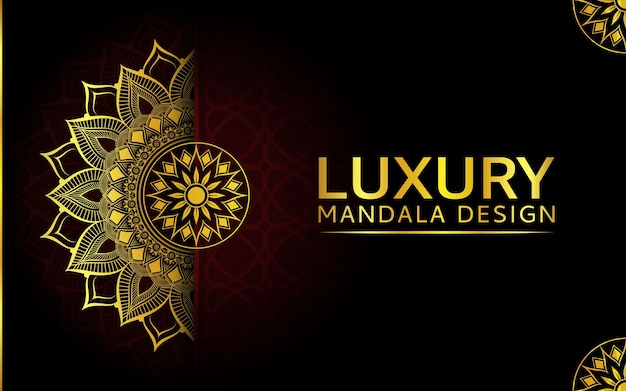 Luxury mandala background design with golden colour decorative element