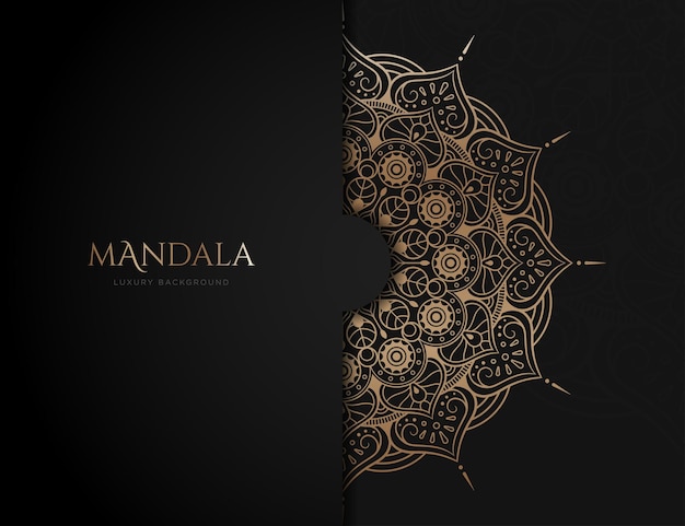 Luxury mandala background in gold color