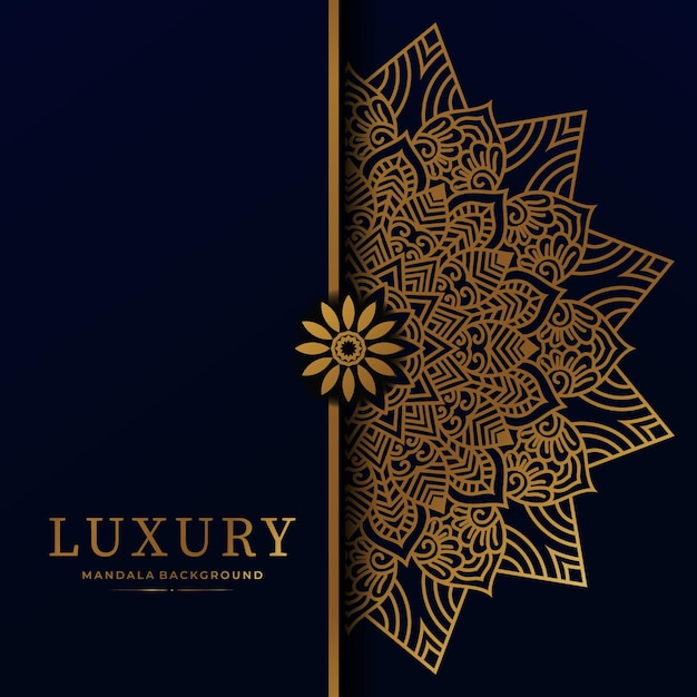 Luxury mandala background in gold color