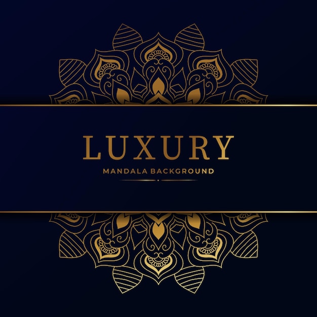 Luxury  mandala background in gold color