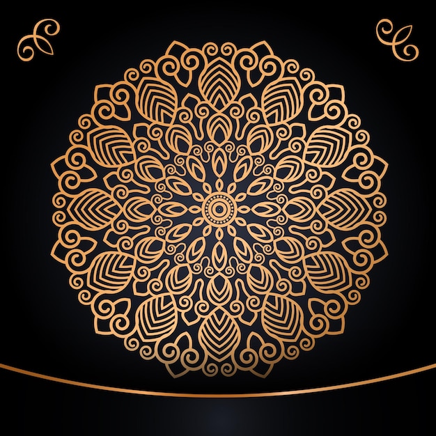 Vector luxury mandala background golden arabesque pattern