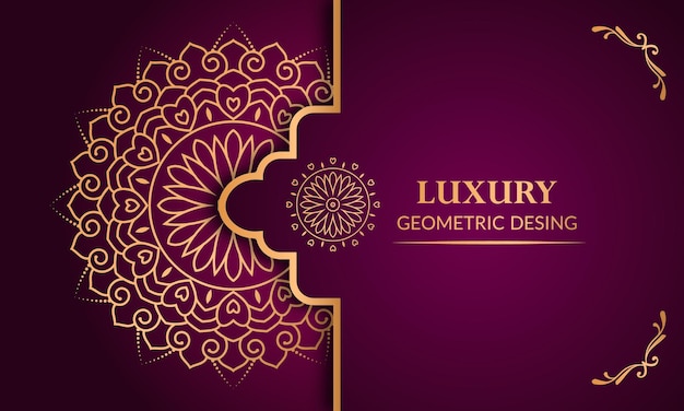 Luxury mandala background golden arabesque pattern