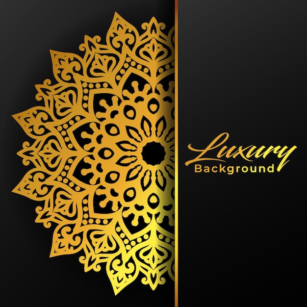 Vector luxury mandala background and golden gradient vector ornament