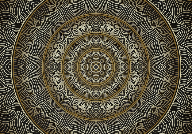 Luxury mandala background ornamental arabesque style With Golden Arabesque Pattern Style