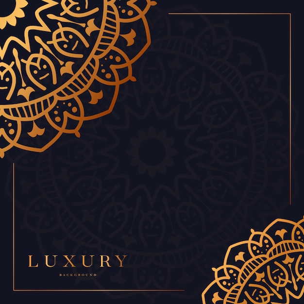 Vector luxury mandala background square with golden arabesque design arabic islamic style