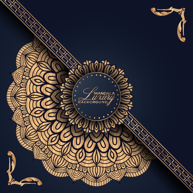 Luxury mandala background with arabesque style in gold color