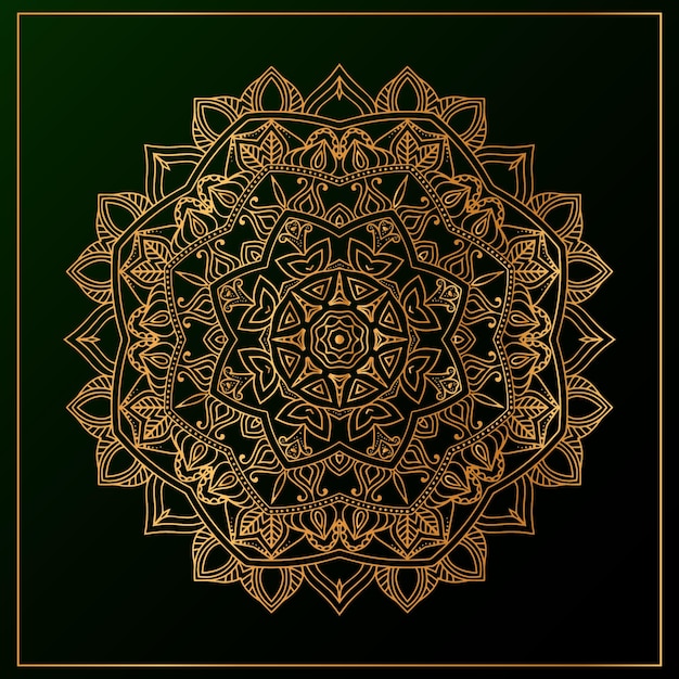 Luxury mandala background with Black golden