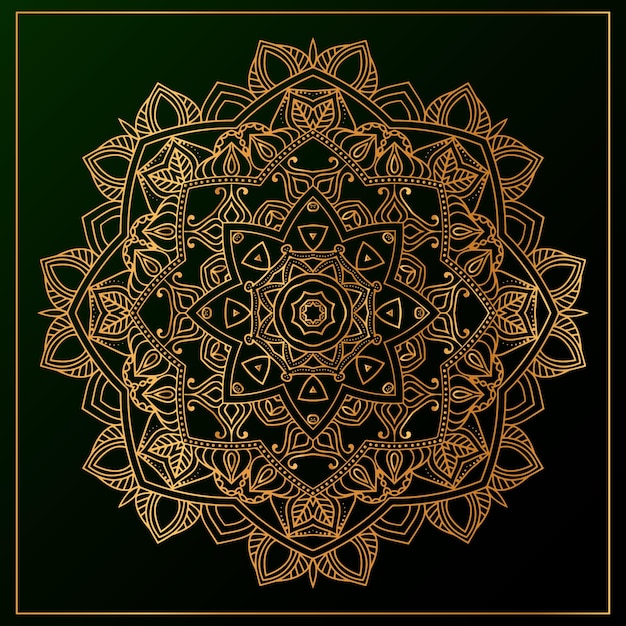 Luxury mandala background with Black golden