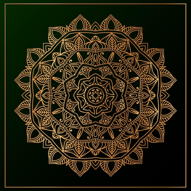 Luxury mandala background with black golden